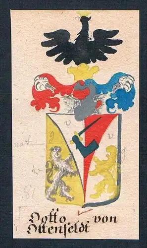 Ootto von Ottenfeldt - Otto Ottenfeld Manuskript Wappen Adel coat of arms heraldry Heraldik