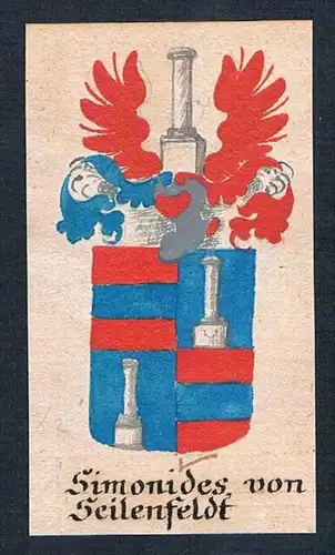 Simonides von Seilenfeldt - Simonides Seilenfeld Manuskript Wappen Adel coat of arms heraldry Heraldik