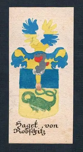 Hagek von Robschitz - Hagek Hajek Hayek Robschitz Manuskript Wappen Adel coat of arms heraldry Heraldik