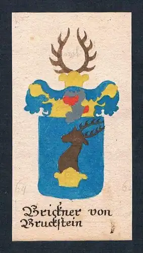 Brickner von Bruckstein - Brickner Bruckstein Manuskript Wappen Adel coat of arms heraldry Heraldik