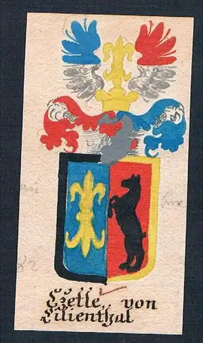 Ezetle von Lilienthal - Lilienthal Ezetle Manuskript Wappen Adel coat of arms heraldry Heraldik