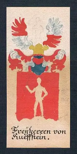 Freyherren von Kueffstein - Kuefstein Kuefsteiner Manuskript Wappen Adel coat of arms heraldry Heraldik
