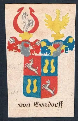 von Gendorff - Gendorff Gendorf Manuskript Wappen Adel coat of arms heraldry Heraldik
