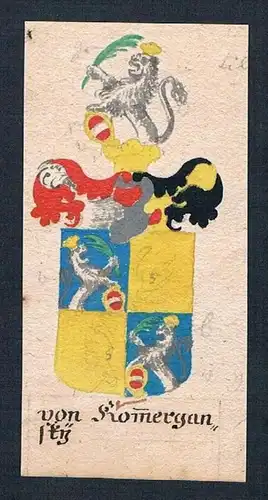 von Kommergansky - Kommergansky Böhmen Manuskript Wappen Adel coat of arms heraldry Heraldik