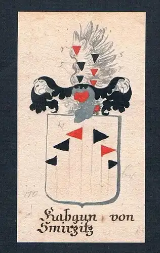Kapaun von Smirzitz - Kapaun Smirice Böhmen Manuskript Wappen Adel coat of arms heraldry Heraldik