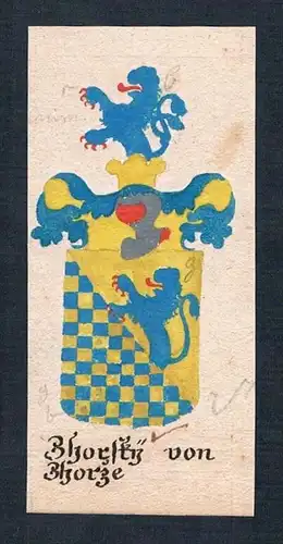Zhorsky von Zhorze - Zhorsky Zhorsze Böhmen Manuskript Wappen Adel coat of arms heraldry Heraldik