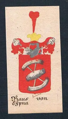 Kaus von Lypna - Kaus Lipna Böhmen Manuskript Wappen Adel coat of arms heraldry Heraldik