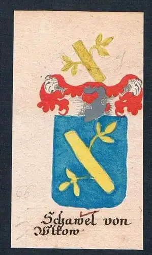 Schawel von Mlkow - Schawel Melkow Manuskript Wappen Adel coat of arms heraldry Heraldik