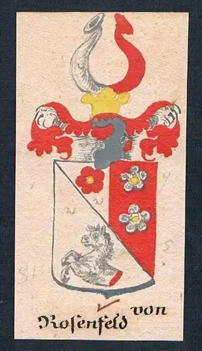von Rosenfeld - Rosenfeld Manuskript Wappen Adel coat of arms heraldry Heraldik