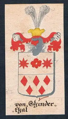 von Ghinderthal - Ghinderthal Gindertal Manuskript Wappen Adel coat of arms heraldry Heraldik