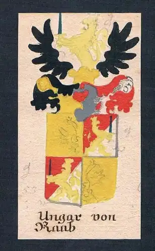 Ungar von Raab - Ungar Raab Manuskript Wappen Adel coat of arms heraldry Heraldik