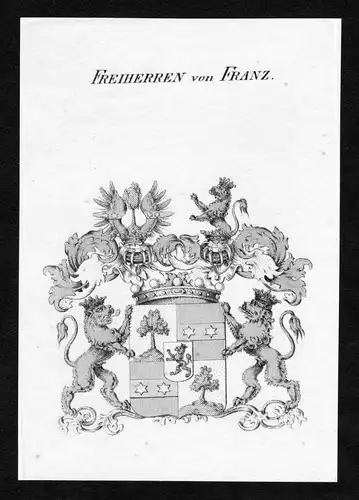 Freiherren von Franz - Franz Wappen Adel coat of arms Kupferstich  heraldry Heraldik