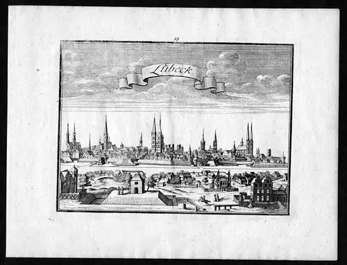 Lübeck - Lübeck Schleswig-Holstein Ansicht view Kupferstich