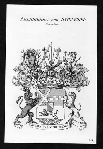Freiherren von Stillfried - Stillfried-Rattonitz Wappen Adel coat of arms Kupferstich  heraldry Heraldik