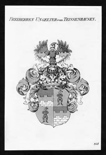 Freiherren Ungelter von Teissenhausen - Ungelter von Deissenhausen Wappen Adel coat of arms Kupferstich  heral