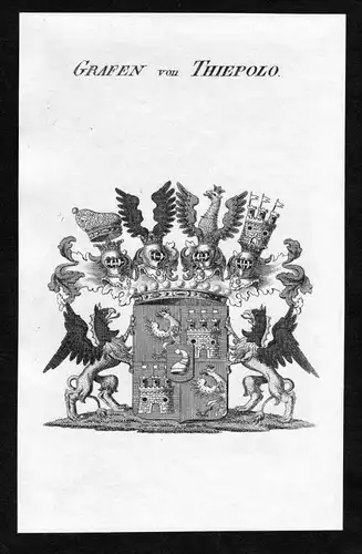 Grafen von Thiepolo - Thiepolo Tiepolo Wappen Adel coat of arms Kupferstich  heraldry Heraldik