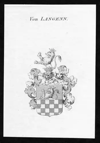 Von Langenn - Langen Langenn Wappen Adel coat of arms Kupferstich  heraldry Heraldik