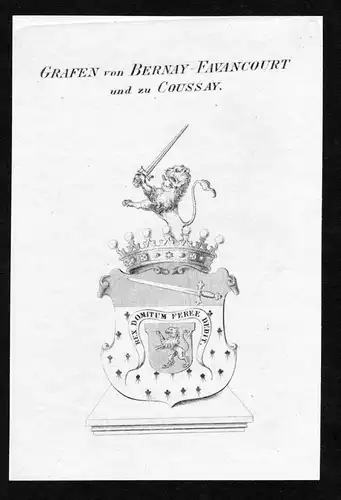 Grafen von Bernay-Favancourt und zu Coussay - Bernay von Favancourt und zu Coussay Wappen Adel coat of arms Ku