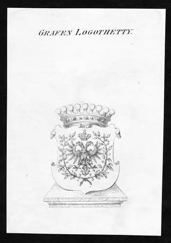Grafen Logothetty - Logothetti Logothetty Wappen Adel coat of arms Kupferstich  heraldry Heraldik
