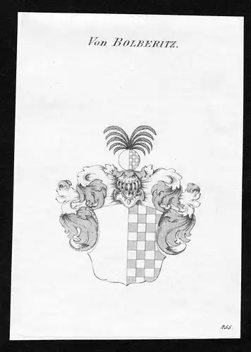 Von Bolberitz - Bolberitz Wappen Adel coat of arms Kupferstich  heraldry Heraldik