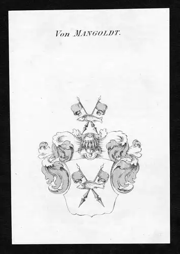 Von Mangoldt - Mangoldt Wappen Adel coat of arms Kupferstich  heraldry Heraldik