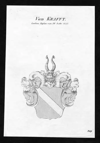Von Krafft - Krafft Wappen Adel coat of arms Kupferstich  heraldry Heraldik