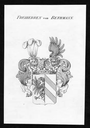 Freiherren von Bethmann - Bethmann Wappen Adel coat of arms Kupferstich  heraldry Heraldik