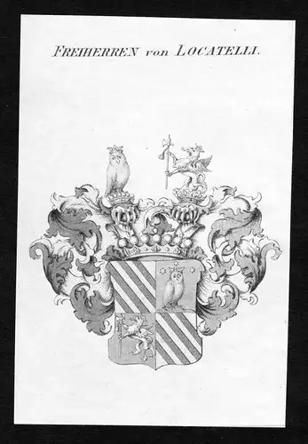 Freiherren von Locatelli - Locatelli Wappen Adel coat of arms Kupferstich  heraldry Heraldik