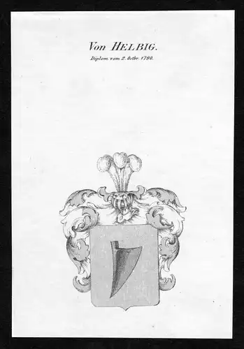 Von Helbig - Helbig Wappen Adel coat of arms Kupferstich  heraldry Heraldik