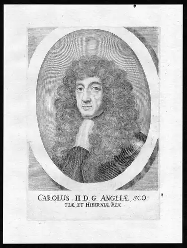 Carolus II - Charles II of England Scotland Ireland Portrait Kupferstich