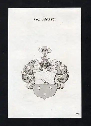 Von Moisy - Moisy Wappen Adel coat of arms Kupferstich  heraldry Heraldik