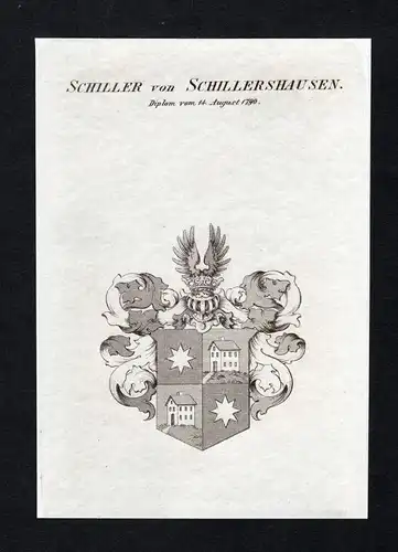 Schiller von Schillershausen - Schiller von Schillershausen Wappen Adel coat of arms Kupferstich  heraldry Her