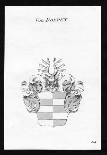 Von Doeben - Döben Doeben Wappen Adel coat of arms Kupferstich  heraldry Heraldik