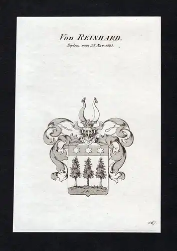 Von Reinhard - Reinhard Wappen Adel coat of arms Kupferstich  heraldry Heraldik