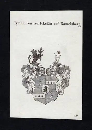 Freiherren von Ickstätt auf Ramelsberg - Ickstatt Ramelsberg Wappen Adel coat of arms heraldry Heraldik