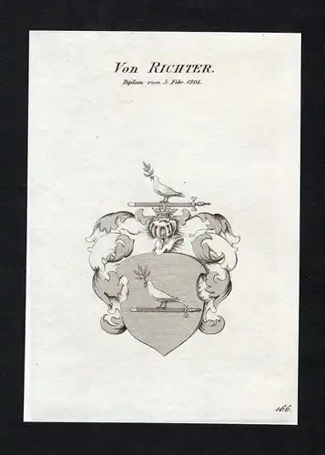 Von Richter - Richter Wappen Adel coat of arms Kupferstich  heraldry Heraldik