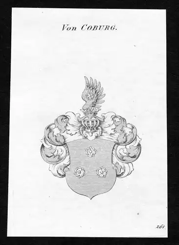 Von Coburg - Coburg Wappen Adel coat of arms Kupferstich  heraldry Heraldik