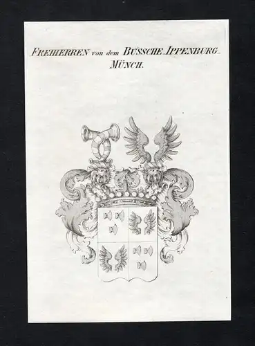 Freiherren von dem Bussche-Ippenburg-Münch - Bussche-Ippenburg Münch Muench Wappen Adel coat of arms Kupfers