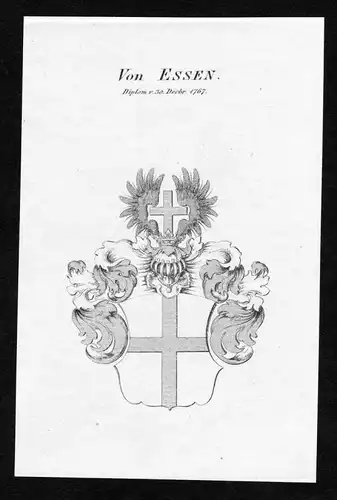 Von Essen - Essen Wappen Adel coat of arms Kupferstich  heraldry Heraldik