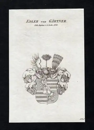 "Edle von Gärtner" Gärtner Gaertner Wappen Adel coat of arms