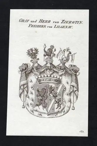 Graf und Herr von Zierotin Freiherr von Lilgenau - Zierotin Lilgenau Wappen Adel coat of arms heraldry Heraldi