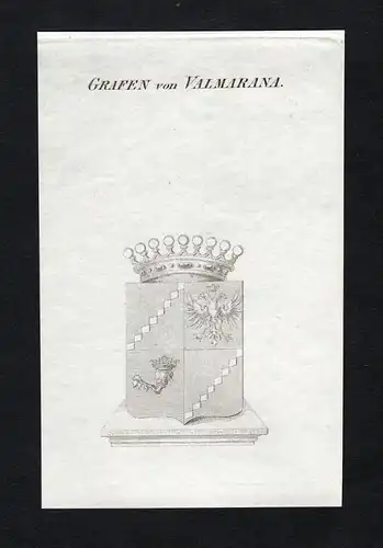 Grafen von Valmarana - Valmarana Wappen Adel coat of arms Kupferstich  heraldry Heraldik