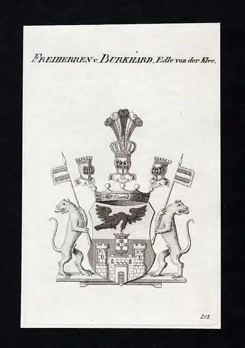 Freiherren v. Burkhard, Edle von der Klee - Burkhard Klee Wappen Adel coat of arms heraldry Heraldik