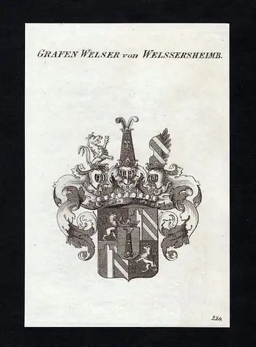 Grafen Welser von Welssersheimb - Welser Welssersheimb Wappen Adel coat of arms heraldry Heraldik
