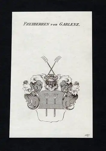 Freiherren von Gablenz - Gablenz Wappen Adel coat of arms heraldry Heraldik