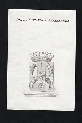 Grafen Kazianer zu Katzenstein - Katzenstein Wappen Adel coat of arms heraldry Heraldik