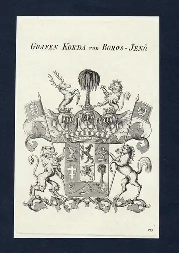 Grafen Korda von Boros-Jenö - Korda Boros-Jenö Wappen Adel coat of arms heraldry Heraldik