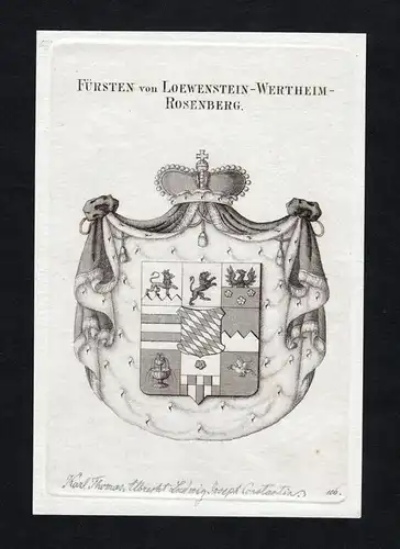 Fürsten von Loewenstein-Wertheim-Rosenberg - Löwenstein-Wertheim Rosenberg Wappen Adel coat of arms heraldry