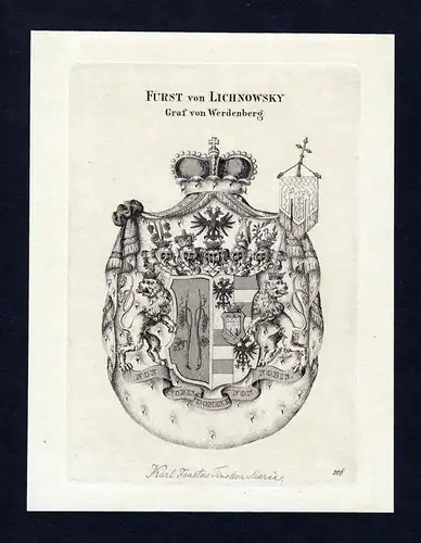 Fürst von Lichnowsky. Graf von Werdenberg - Lichnowsky Werdenberg Wappen Adel coat of arms heraldry Heraldik