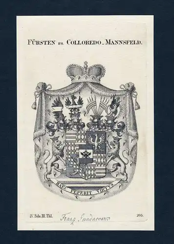 Fürsten zu Colloredo-Mannsfeld - Colloredo-Mannsfeld Wappen Adel coat of arms heraldry Heraldik